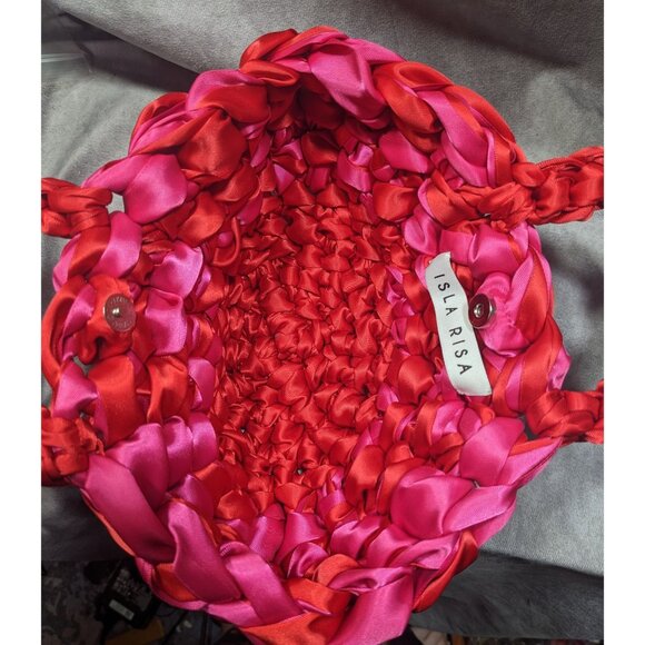 Isla Risa Nest Lipstick Red And Hot Pink Handbag - Picture 7 of 8